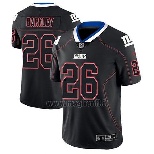 Maglia NFL Limited New York Giants Saquon Barkley Nero Color Rush 2018 Lights Out